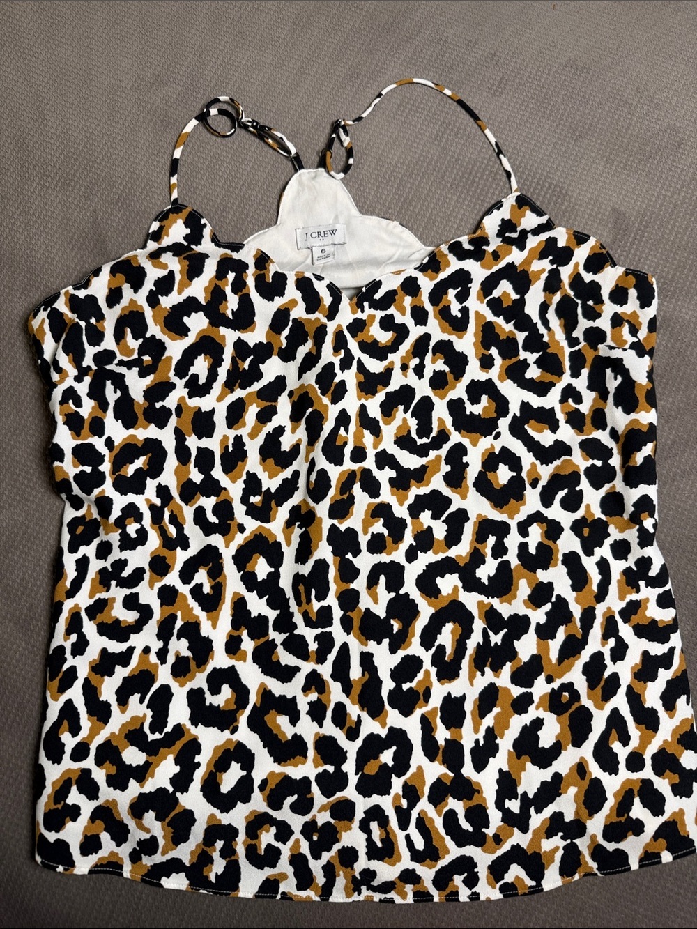 J. Crew Leopard Print Cami Top - Black, White & Brown